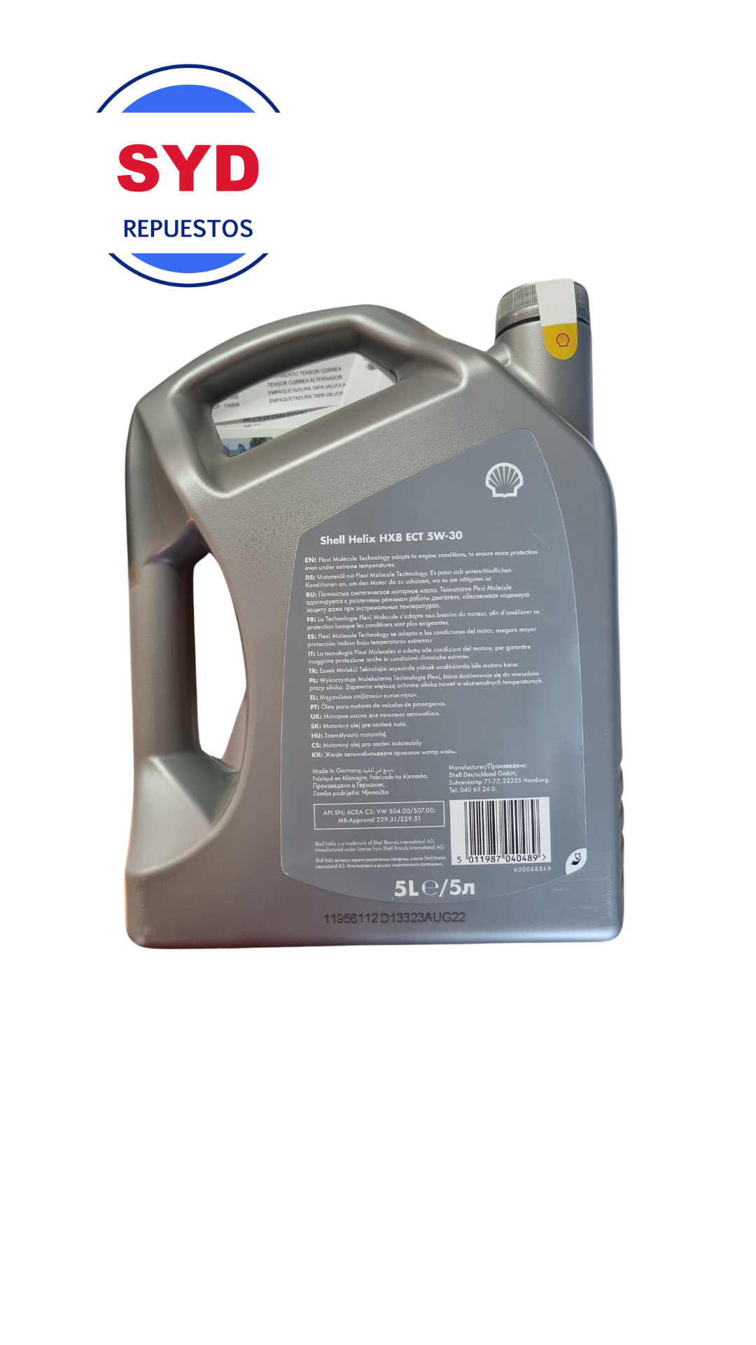 Aceite 5w30 Hx8 Ect Full Sintético 5 L Shell - Imagen 2
