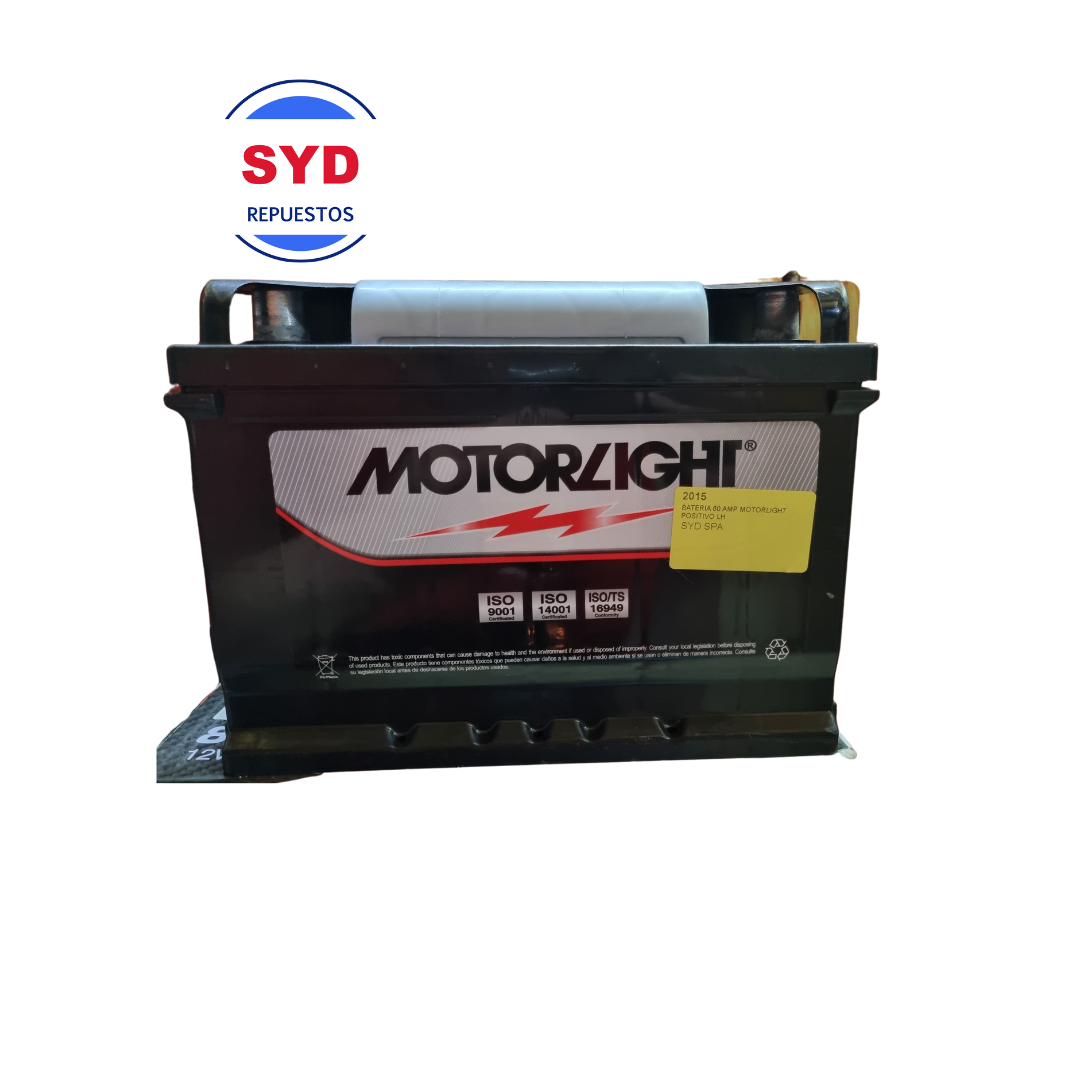 Bateria 60amp Motorlight MFR60E cca 645A positivo izquerdo - Imagen 2