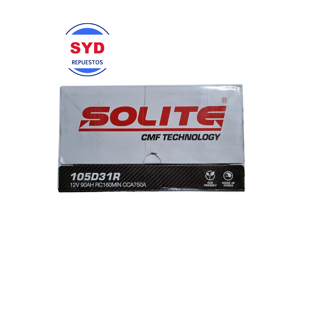 Bateria 90amp Solite MF-105D31R cca 750A positivo izquerdo - Imagen 2