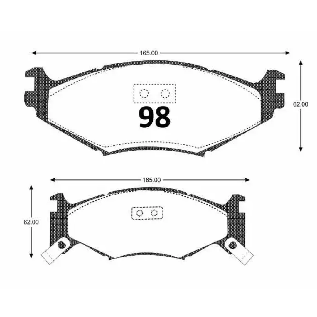 PASTILLAS FRENO DELANTERAS DODGE CARAVAN 2.4 / 2.5 1990/1998 - Imagen 2