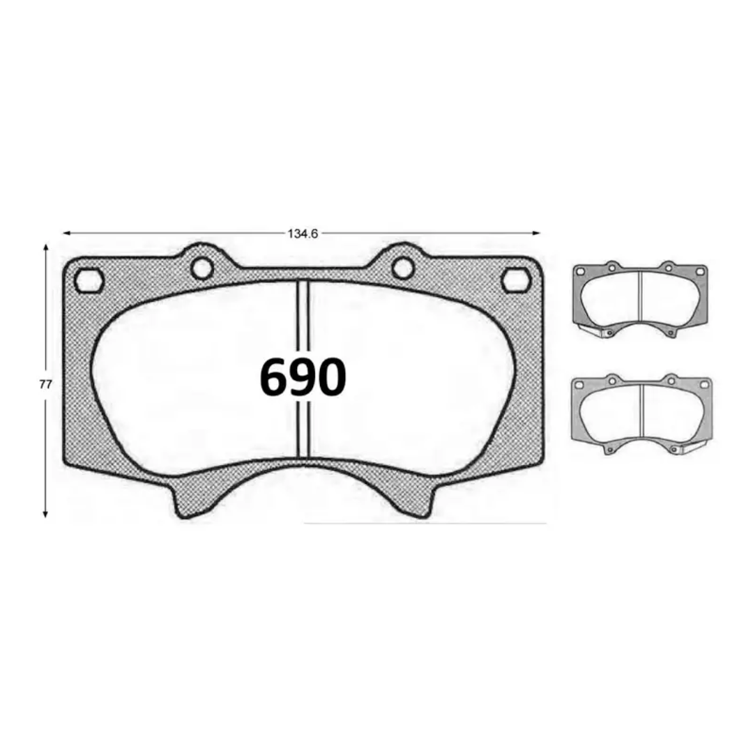 PASTILLAS FRENO DELANTERAS TOYOTA HILUX / FORTUNER / LAND CRUISER / RUNNER / MITSUBISHI MONTERO / JAC T6 - Imagen 4