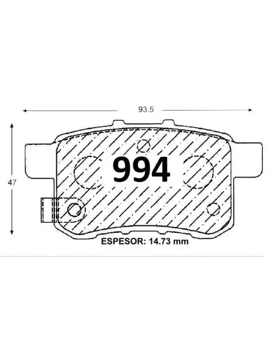 PASTILLA FRENO TRASERAS HONDA ACCORD 2008/2018 - Imagen 4