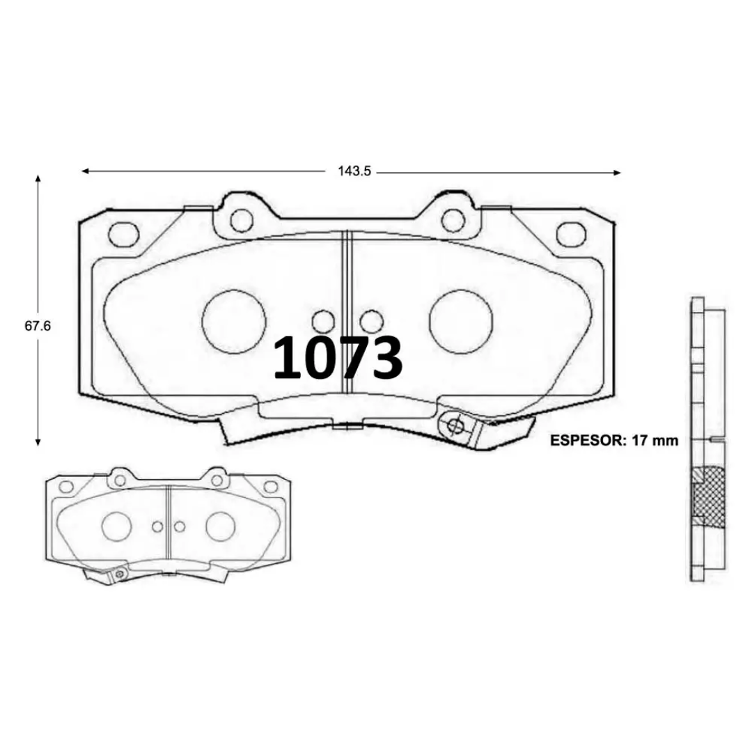 PASTILLAS FRENO DELANTERAS TOYOTA HILUX 2.5 2010/2015 - Imagen 4