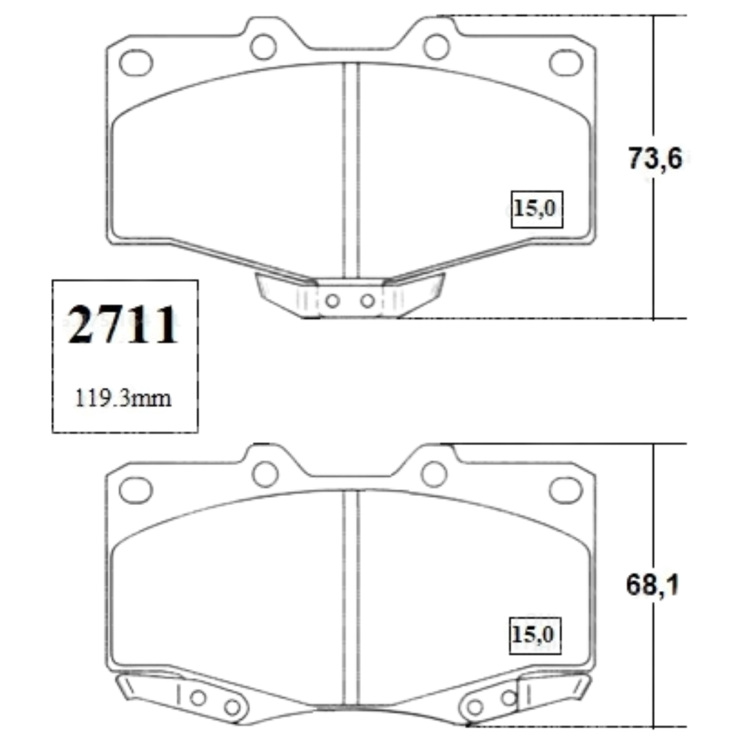 PASTILLAS FRENO DELANTERAS TOYOTA HILUX / RUNNER / FOTON TERRACOTA - Imagen 4