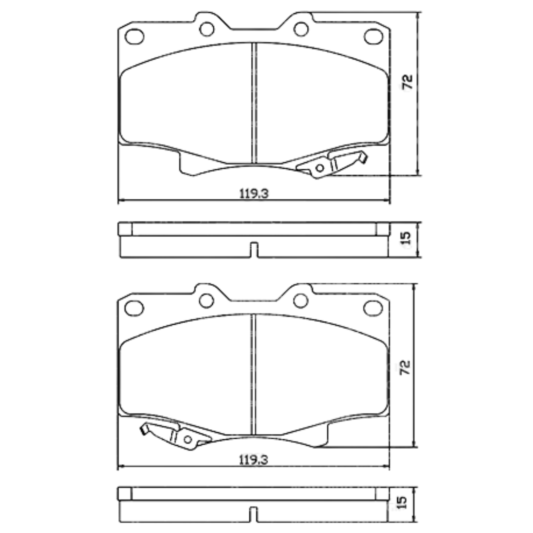 PASTILLAS FRENO DELANTERAS TOYOTA HILUX 2005/2009 - Imagen 4
