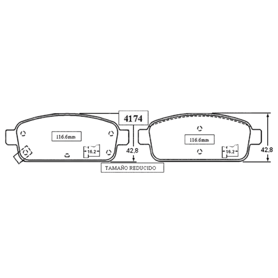 PASTILLAS FRENO TRASERAS CHEVROLET CRUZE / ORLANDO / TRACKER - Imagen 4