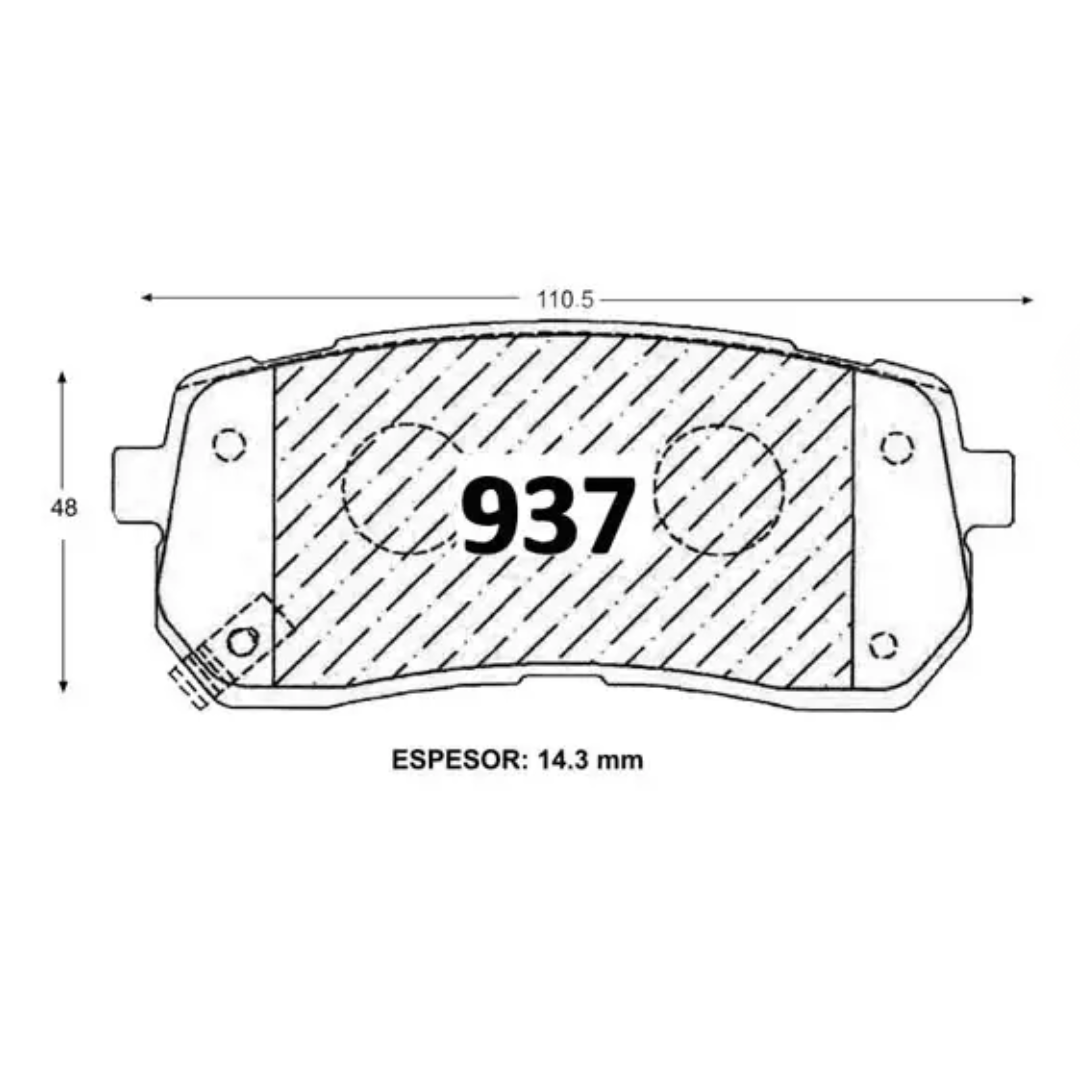 PASTILLAS FRENO TRASERAS HYUNDAI H1 / VERACRUZ / KIA CARNIVAL / SORENTO - Imagen 4