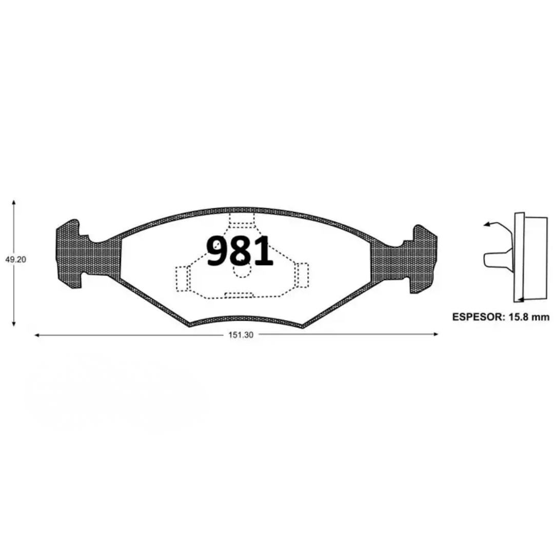 PASTILLAS FRENO DELANTERAS VOLKSWAGEN GOL G3 / SAVEIRO G3 G4 - Imagen 4