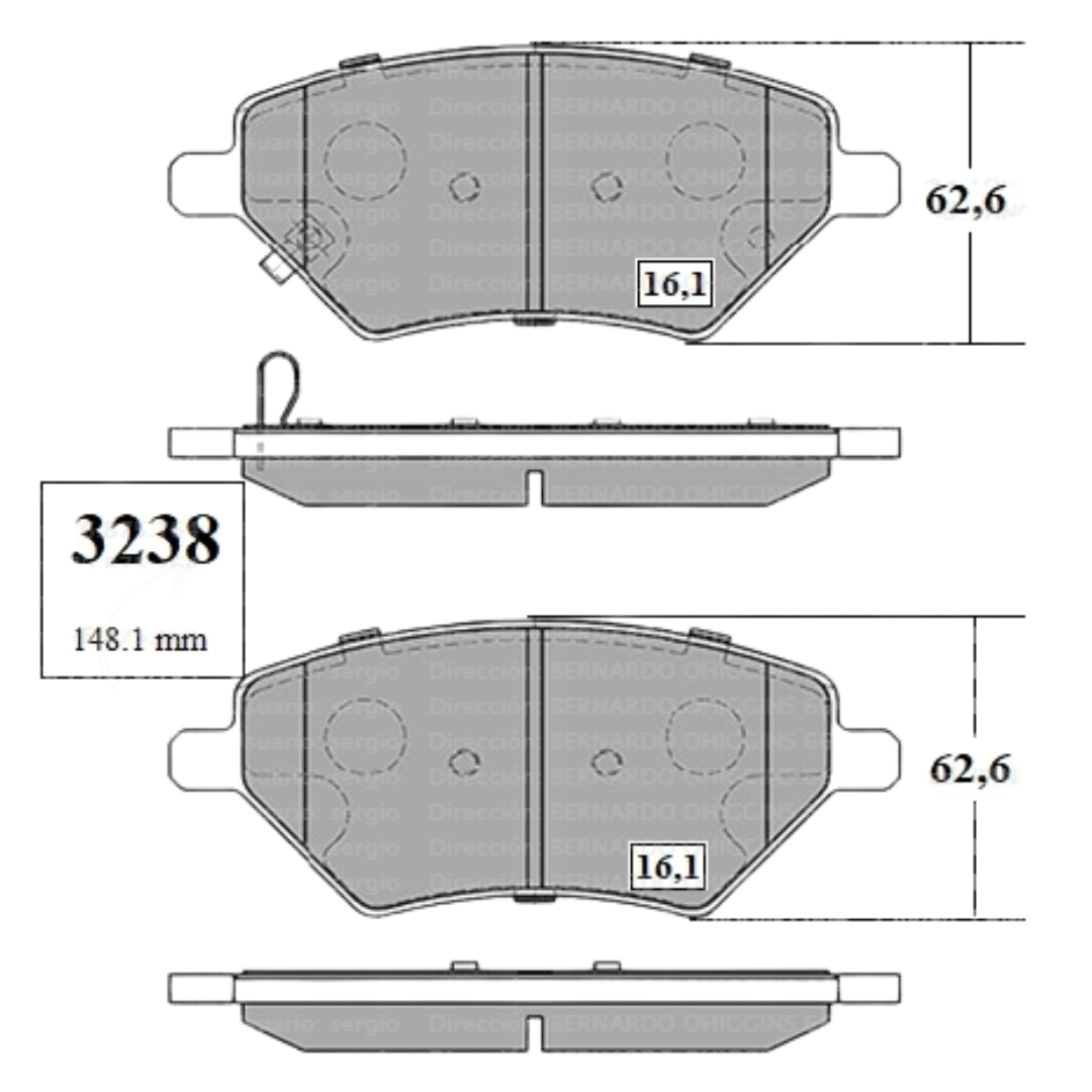 PASTILLAS FRENO DELANTERAS CHERY TIGGO 2 / TIGGO 3 / TIGGO 4 / TIGGO 7 / TIGGO 8 - Imagen 4