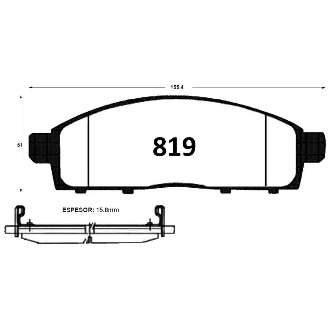 PASTILLAS FRENO DELANTERAS MITSUBISHI L200 / MONTERO / FIAT FULLBACK - Imagen 4