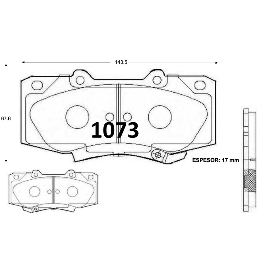 PASTILLAS FRENO DELANTERAS TOYOTA HILUX 2.5 2010/2015 - Imagen 4